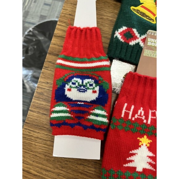 4 UNCLE BOB’S Ugly Beer Sweater Sleeve Cousy Christmas Sweater Card Game Koozie - Picture 4 of 6